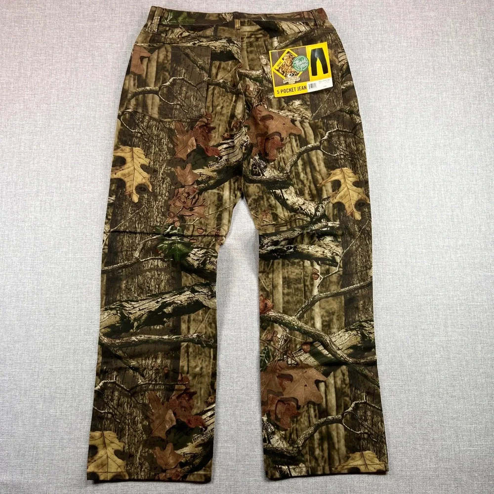 Mossy Oak Break-Up Camo 5 Pocket Jeans Men 32x30 Cotton Hunting NEW Lightweight‎